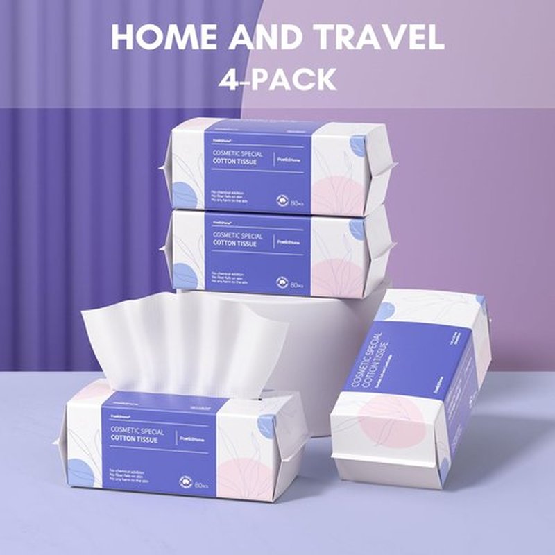 PoeticEHome Disposable Face Towel | Thick & Absorbent | Clean Face Tissue Biodegradable | Cotton Dry Wipes for Facial Cleansing & Makeup Removing