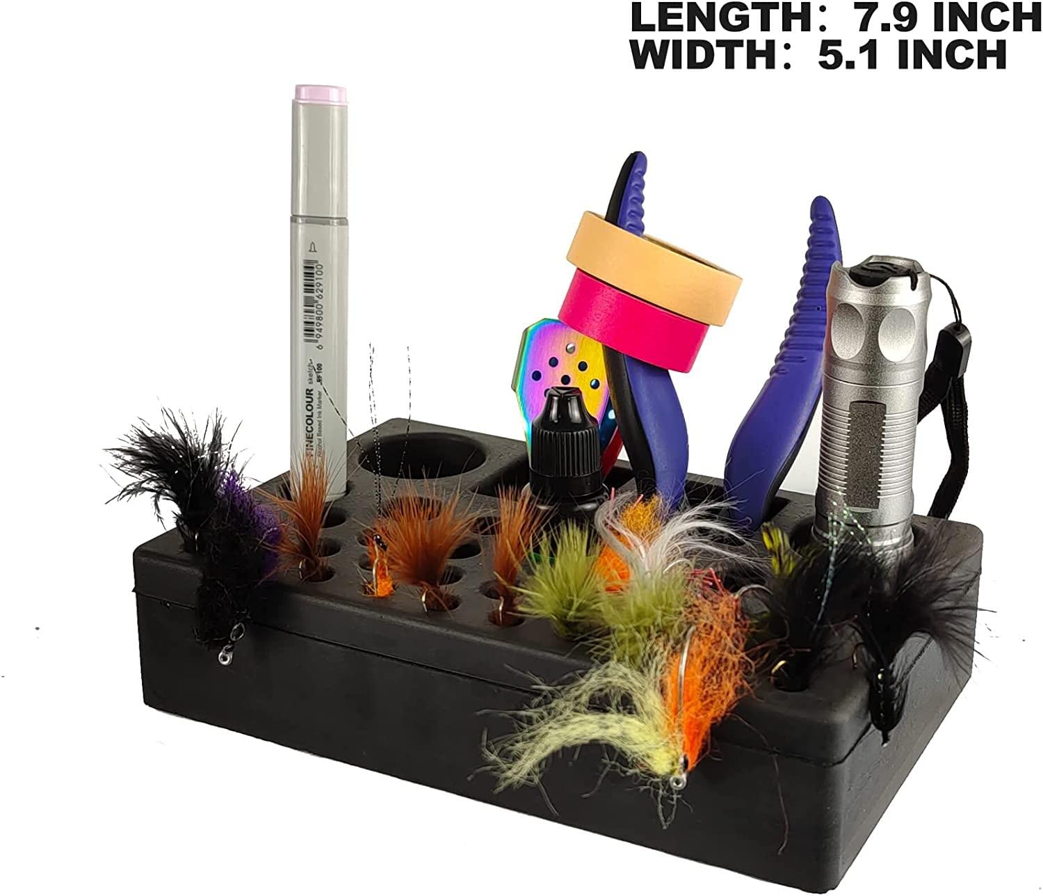 Aventik High Density Foam Fly Tying Vise Tool Holder Tool Caddy and Soft Foam Tool Caddy Tools Combo Pack Fly Tying Station