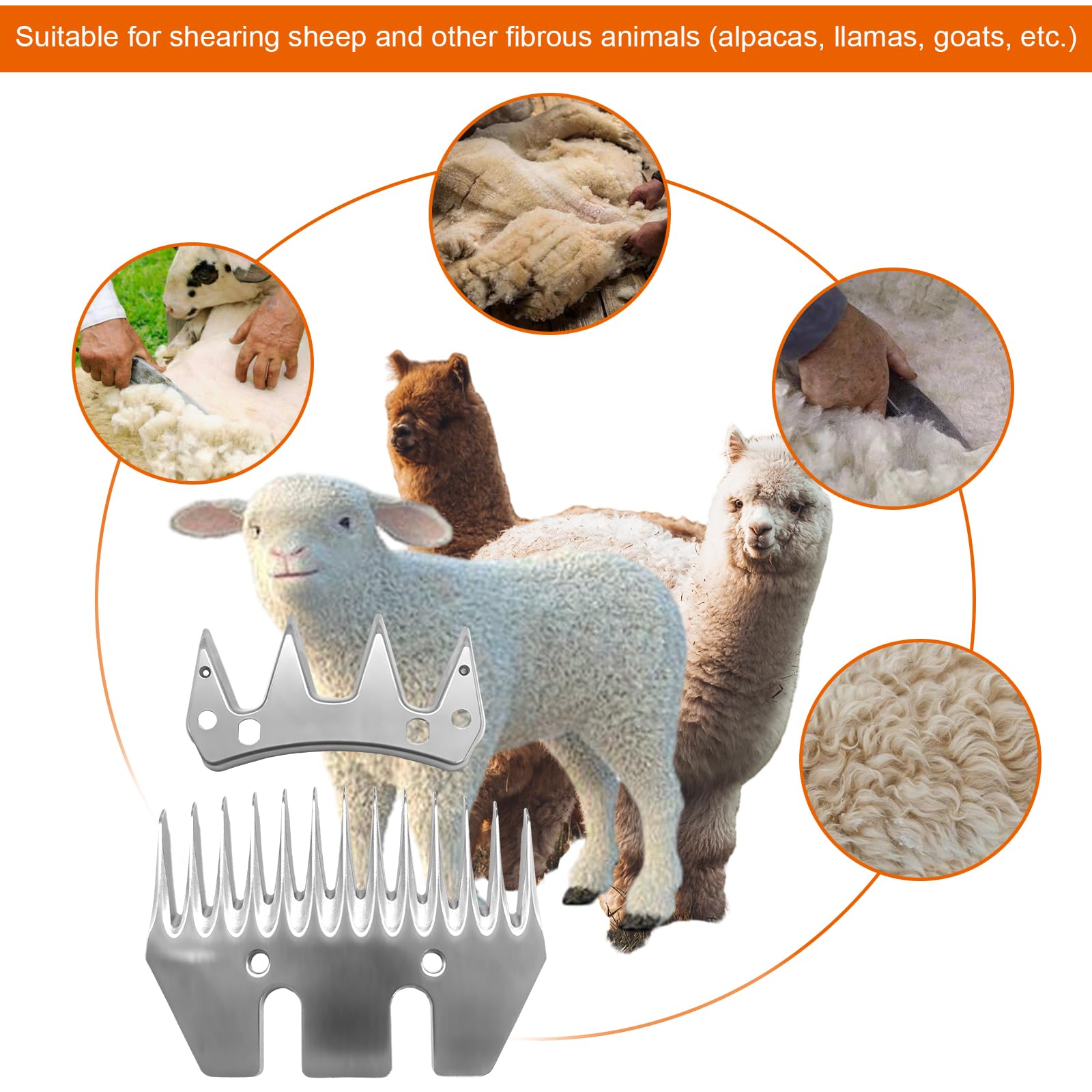 13 Tooth Sheep Grooming Clippers Replacement Blades for Thick Coat Animals