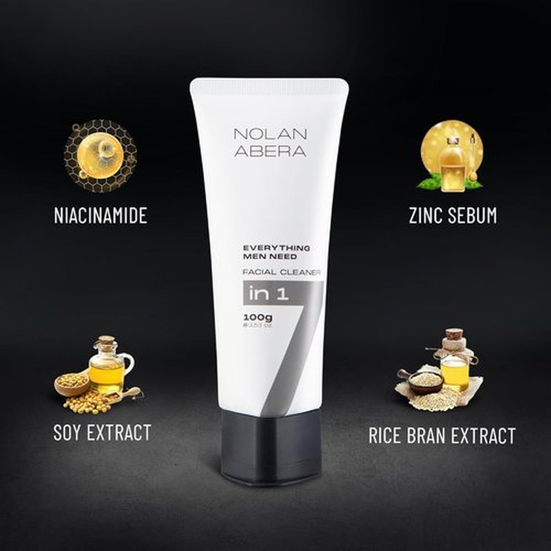 ABERA Nolan Daily Facial Cleanser for Men - Niacinamide & Zinc Oil Control Face Wash | 3.53 oz