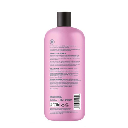 ATTITUDE Foaming Hand Soap Refill, EWG Verified, Natural & Plant-Based Hand Wash, Gentle & Moisturizing, Vegan, Coconut & Wildberries Scent, 30 Fl Oz