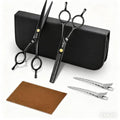 Hair Cutting Scissors Thinning Shears Kit ULG Professional Barber Hairdressing Texturizing Salon Razor Edge Scissor Japanese Stainless Steel 6.5 inch BLK