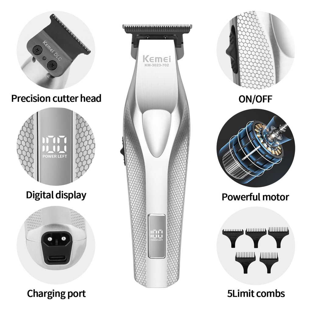 KEMEI Zero Gap Cordless Hair Trimmer Beard Clipper for Men KM-3023-702