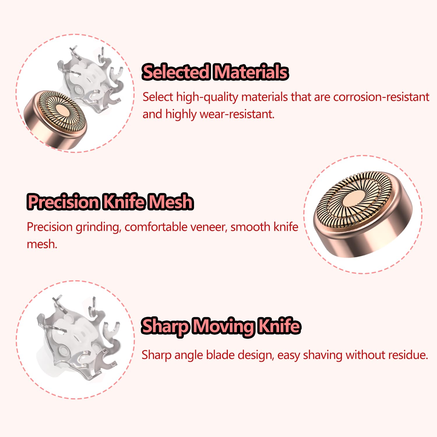 Generation 2 Replacement Heads for Flawless Facial Hair Remover, Replacement Blades for Finishing Touch Flawless Hair Removal, Women's Facial Hair Remover Replacment Heads Generation 2 (4 Packs)