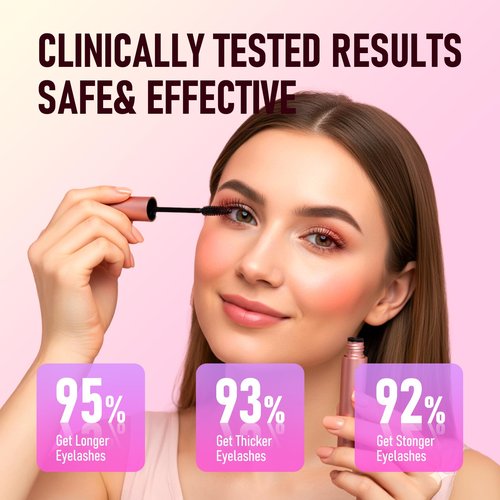 Biysber Lash Serum for Eyelash Growth: Premium Eyelash Growth Serum with Advanced Formula to Boost Longer Fuller and Thicker Lashes and Eyebrows - Gentle & Vegan for Sensitive Eyes (5 mL)