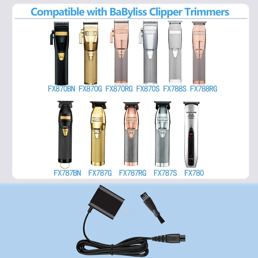Replacement for BaByliss PRO Trimmer Charger Cord Compatible with BaByliss PRO FX870 FX788 FX787 FXSSM FX820 FX726 FX825 Clipper Trimmers, 4.5V Power Cord is ETL Certified
