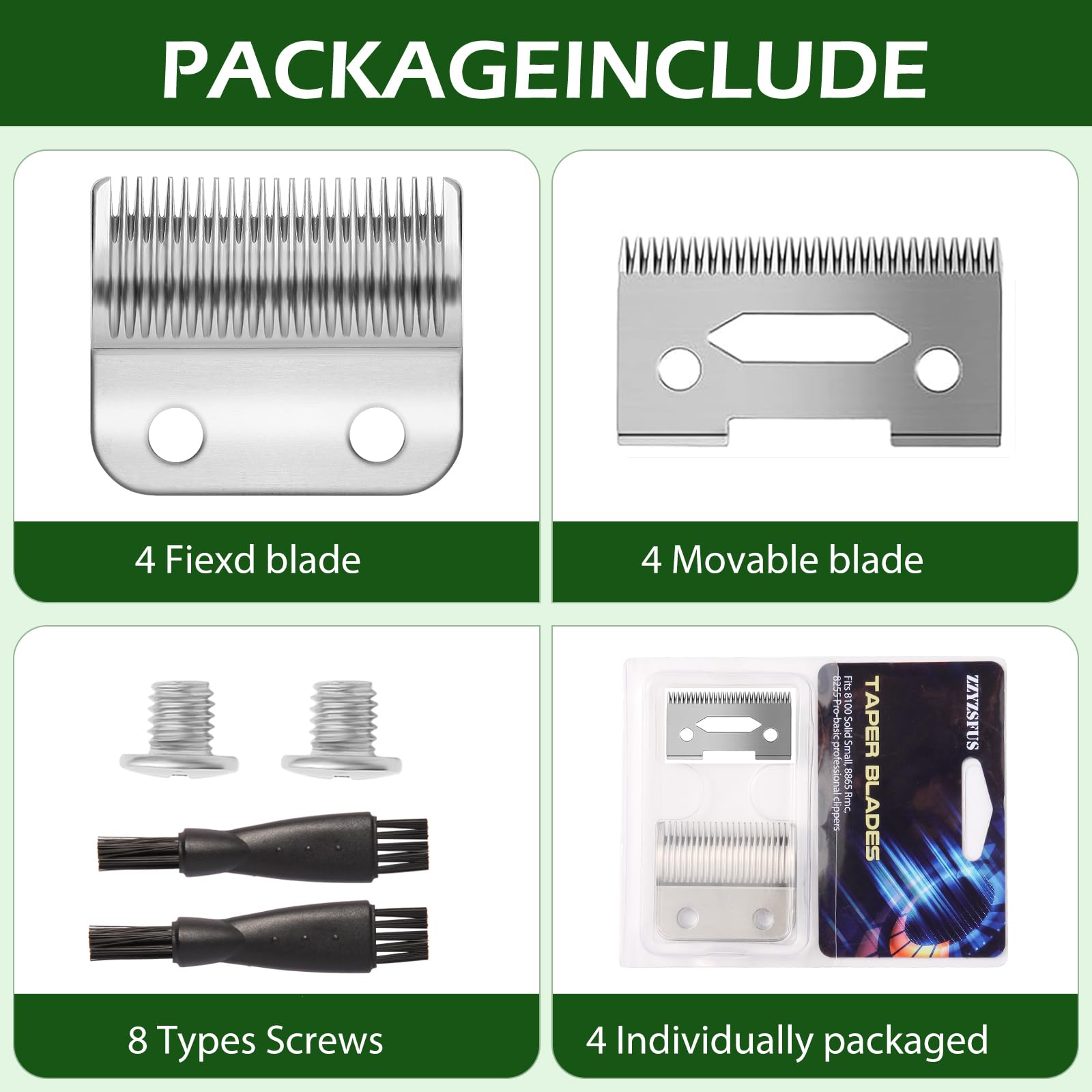 3 Pack Professional Replacement Clipper Blades,Precision 2 Holes Adjustable Hair Clipper Parts Blade for 5-Star Senior, Magic Clip, Reflections Senior