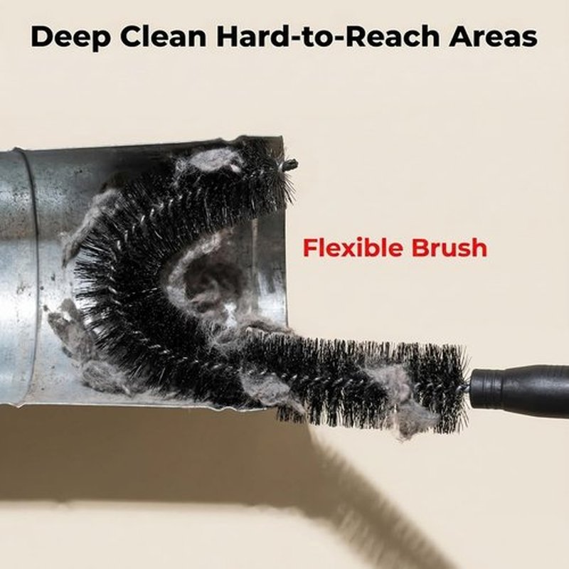 Skiennix Dryer Vent Cleaner Kit - 3Pcs Lint Vacuum Attachment & Flexible Brush with Storage Bag