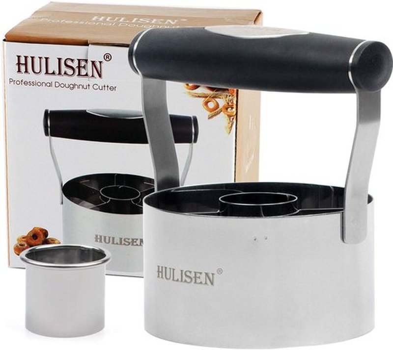 HULISEN Donut Cutter - 3.5 Inch Stainless Steel Doughnut & Biscuit Cutter with Soft Grip Handle