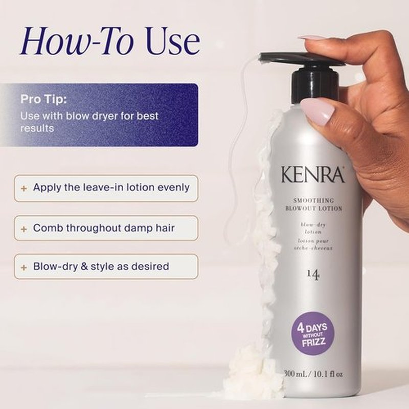 Kenra Smoothing Blowout Lotion 14 - Ultra-Fine Frizz Control Spray | 4 Days of Smoothness | Thermal Protection for Medium to Coarse Hair