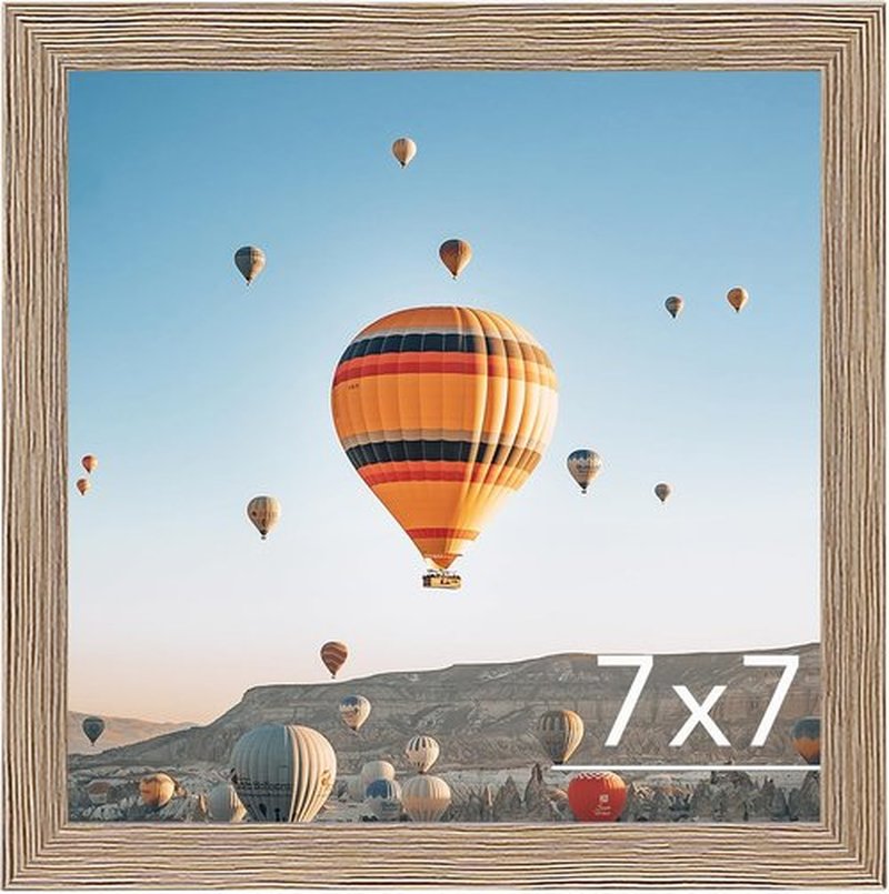 JCJMY 7x7 Picture Frame - Rustic Brown Wall & Tabletop Display | Shatter-Resistant Plexiglass