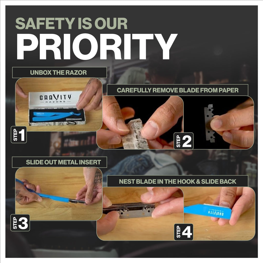 Gravity Razors Pro Straight Razor Kit, 2mm Ultra Exposure, 10 Blades, Mint