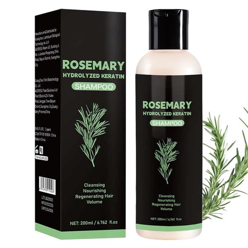 Rosemary Hair Growth Shampoo,Rosemary Hydrolyzed Keratin Shampoo, Nourishes and Regenerates Hair for Thinning Hair & Hair Loss for Women and Men-200ML
