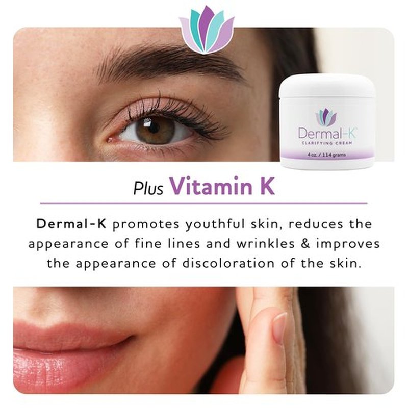 Dermal-K Vitamin K Cream 4 OZ | Hydrating Cream with Antioxidants & Botanicals |Reduce the Appearance of Discoloration, Fine Lines & Wrinkles | Paraben-Free