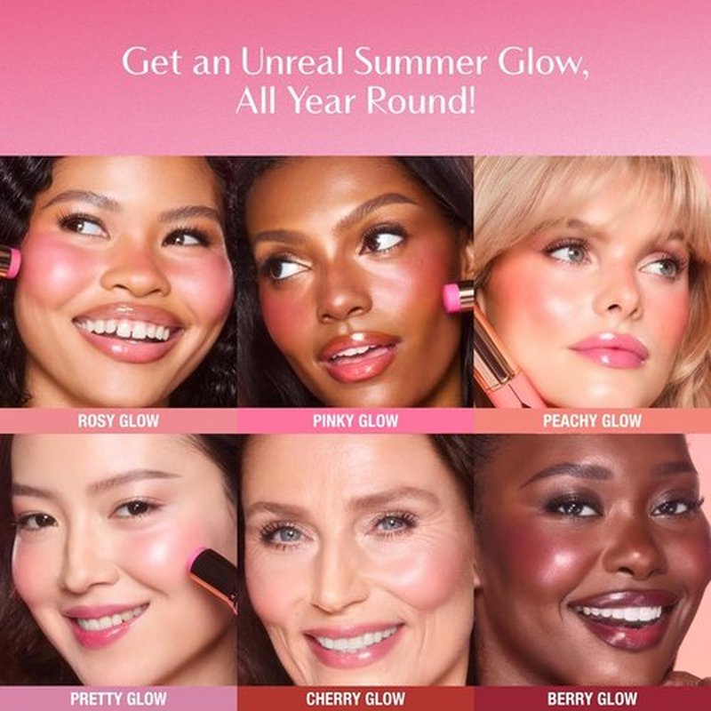 Charlotte Tilbury Unreal Healthy Glow Blush Stick - Buildable Cream Makeup with a Skincare-Infused Formula - Easy to Use, Blendable & Leaves Skin with a Luminous Sheen - Rosy Glow