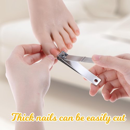 6 Pieces Straight Nail Clippers for Thick Nails Edge Toenails Clippers Stainless Steel Nails Cutters Heavy Duty Fingernail Clipper for Men Women