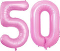 GOER 50th Birthday Balloons - 42 Inch Jumbo Light Pink Foil Helium Decorations for Anniversary