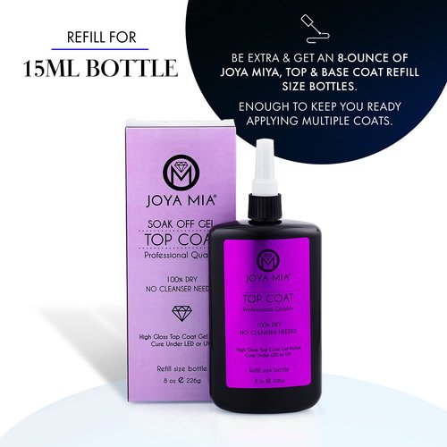 JOYA MIA Top Coat Gel Polish Refill Size Bottle, 8 oz.
