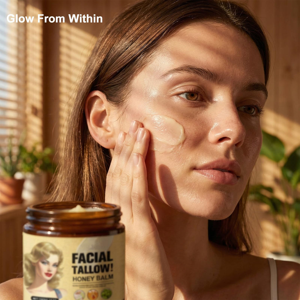 Udsle Whipped Tallow Honey Balm for Face & Body, 4.23 oz Intensive Moisture Daily Cream for Extra Dry Skin, Non-Greasy Soothing Natural Moisturizer with Neutral Scent, Seed Oil Free