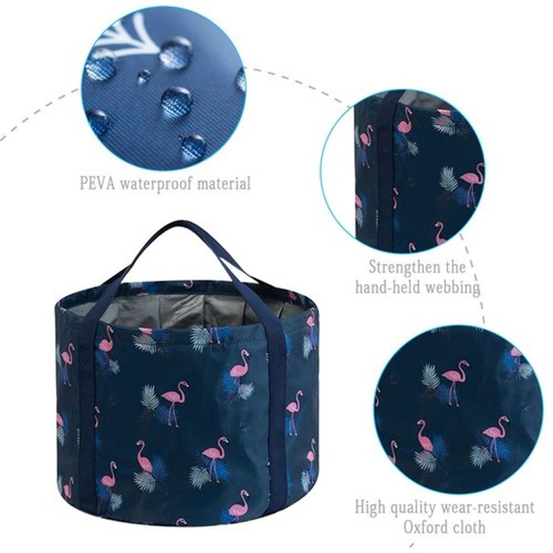 Multifunctional Collapsible Bucket for Soaking Feet, Portable Foot Bath Bag, Foot Spa Soaking Feet Home Pedicure Basin Outdoor Camping for Washing, Fishing Wait Handy Carrying Bag, Large