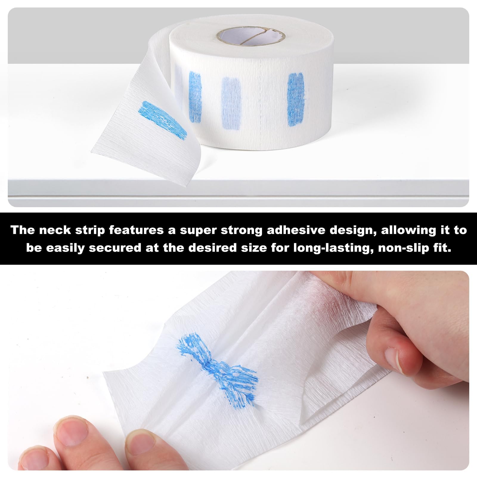 woonfond Disposable Barber Paper Neck Strips, Soft Stretchy Self-Adhesive Neck Strips for Hair Cutting, Barber Shop & Salon Supplies(1)