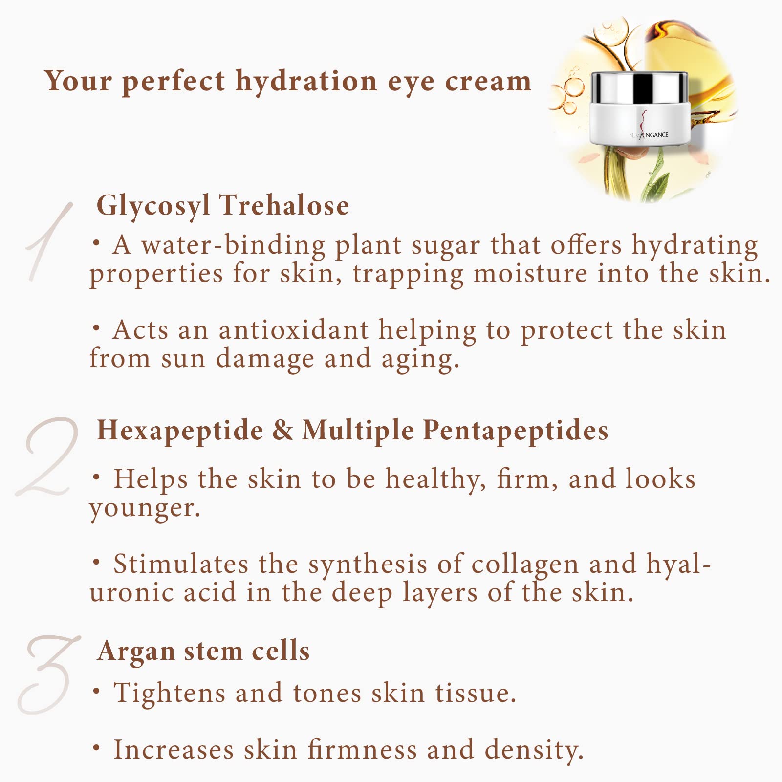 NEW ANGANCE Refreshing and Firming Eye Cream Moisturizes the Tender Eye-Contour Skin Reduces Eye Bags Crow's Feet Fine Lines, 0.7 Fl Oz