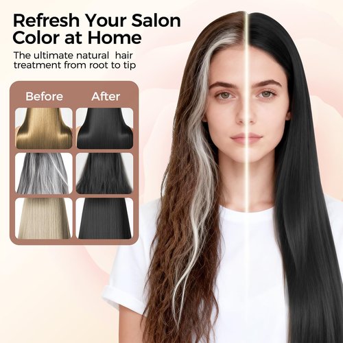 Black Hair Dye Shampoo, Hair Color Shampoo for Women and Men, Long-Lasting Hair Dye Herbal Ingredient Shampoos for Grey Hair Coverage 17oz