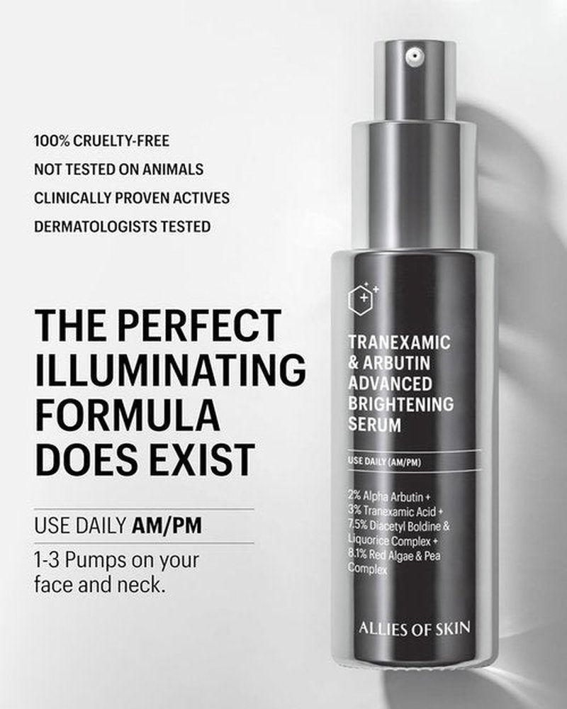 Allies of Skin Advanced Brightening Serum - Lightweight Daily Formula with 3% Tranexamic Acid | 1.6 fl oz