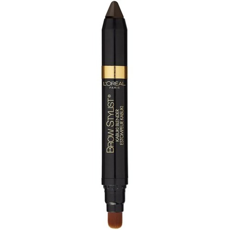L'Oréal Paris Brow Stylist | Kabuki Blender Brow Crayon for Perfect Brows - Dark Brunette, 0.05 oz.