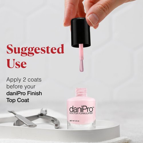 daniPro Doctor Formulated Nail Polish Love is All pink Fingernail Polish & Toenail Polish, 0.5 oz with Undecylenic Acid, Biotin & Vitamins - Vegan Formula for Healthy Nails - Manufactured in the USA