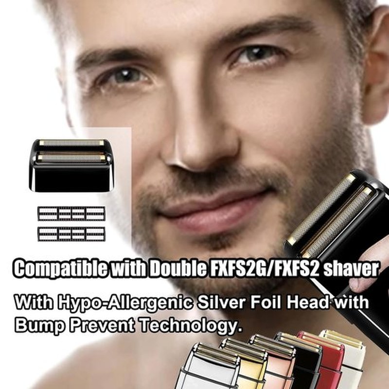 BaBylissPRO Replacement Foil & Cutters for Double FXFS2 Metal Shaver - Black | 2-Pack