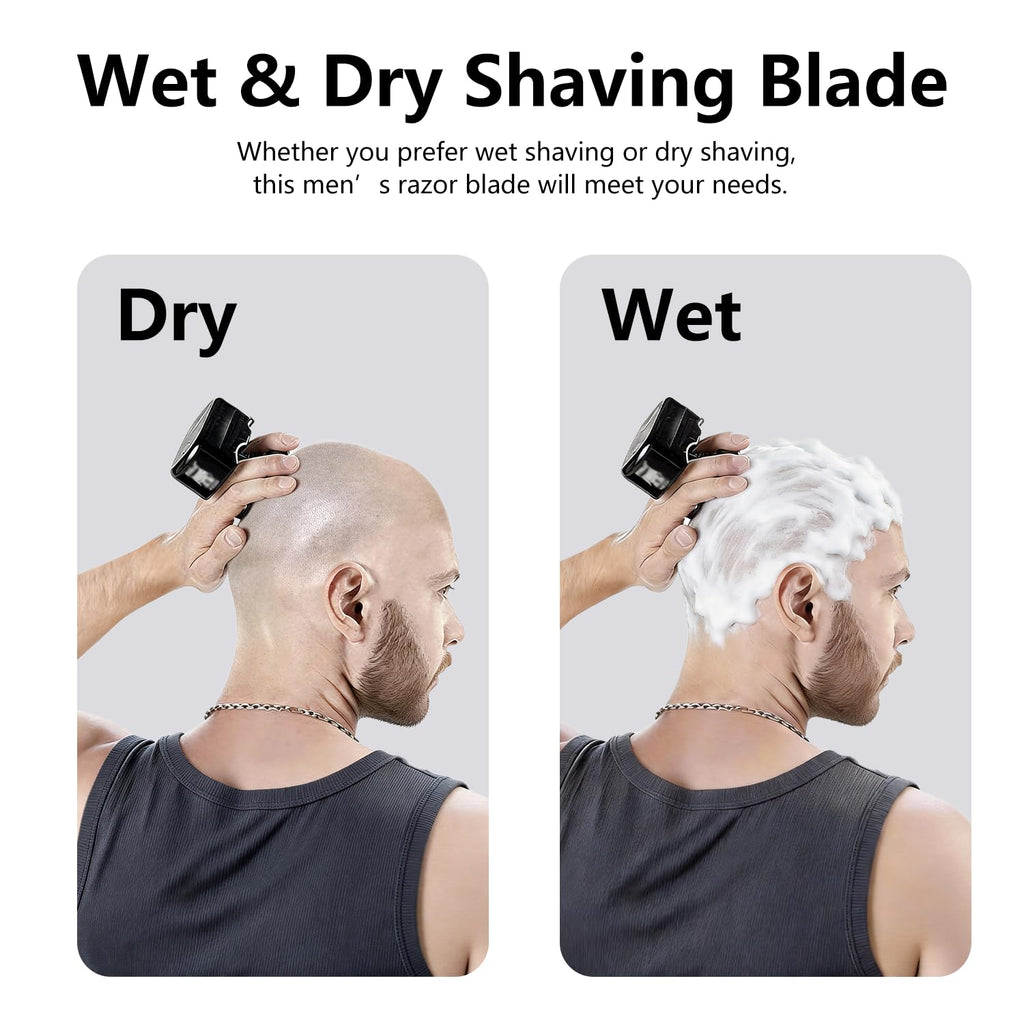 Pro 4 Shaver Replacement Heads Compatible with Pitbull, Palm & Butterfly Kiss Shavers, Floating 4-Head Rotary Blade for Bald Men, Wet and Dry Shaving