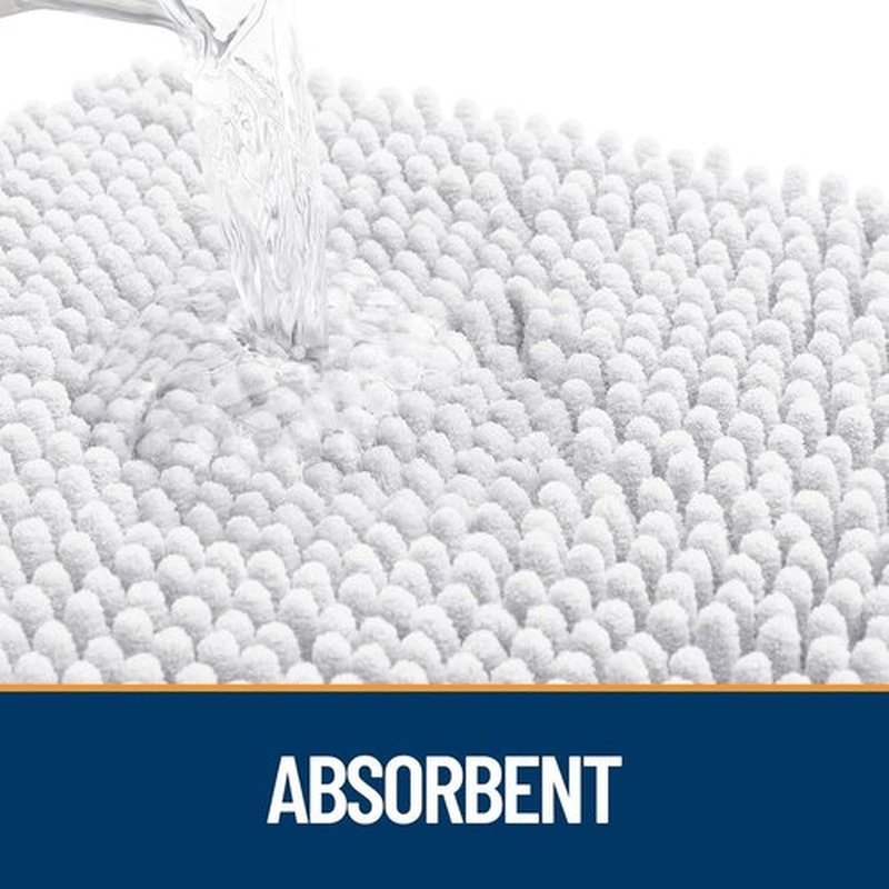 OLANLY Dog Door Mat - Absorbent Non-Slip Chenille Mat for Muddy Paws | 59x35, Quick Dry, White