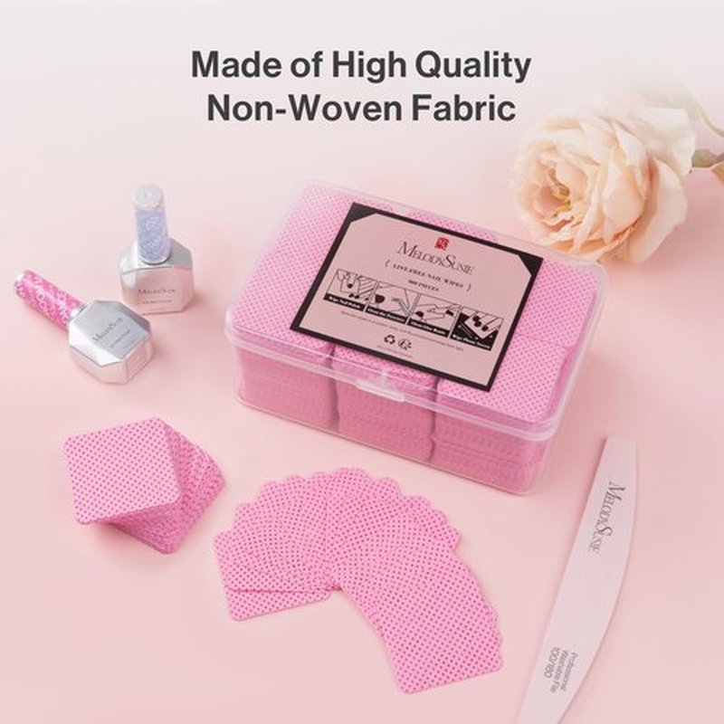 MelodySusie 900Pcs Lint Free Nail Wipes Super Absorbent Soft Non-Woven for Fingernail Polish Remover and Eyelash Extension Wipes for Nail Art