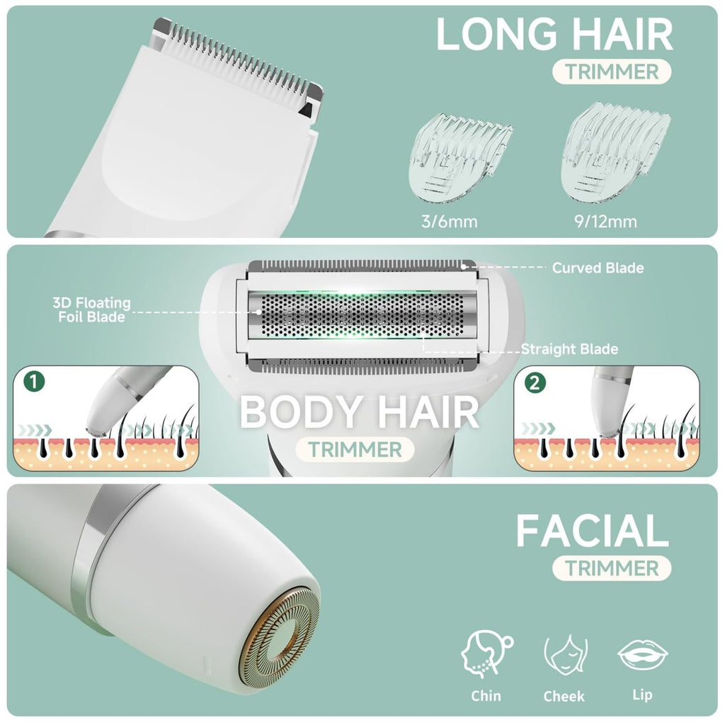 Electric Razors for Women, Painless Bikini Trimmer for Silk Skin