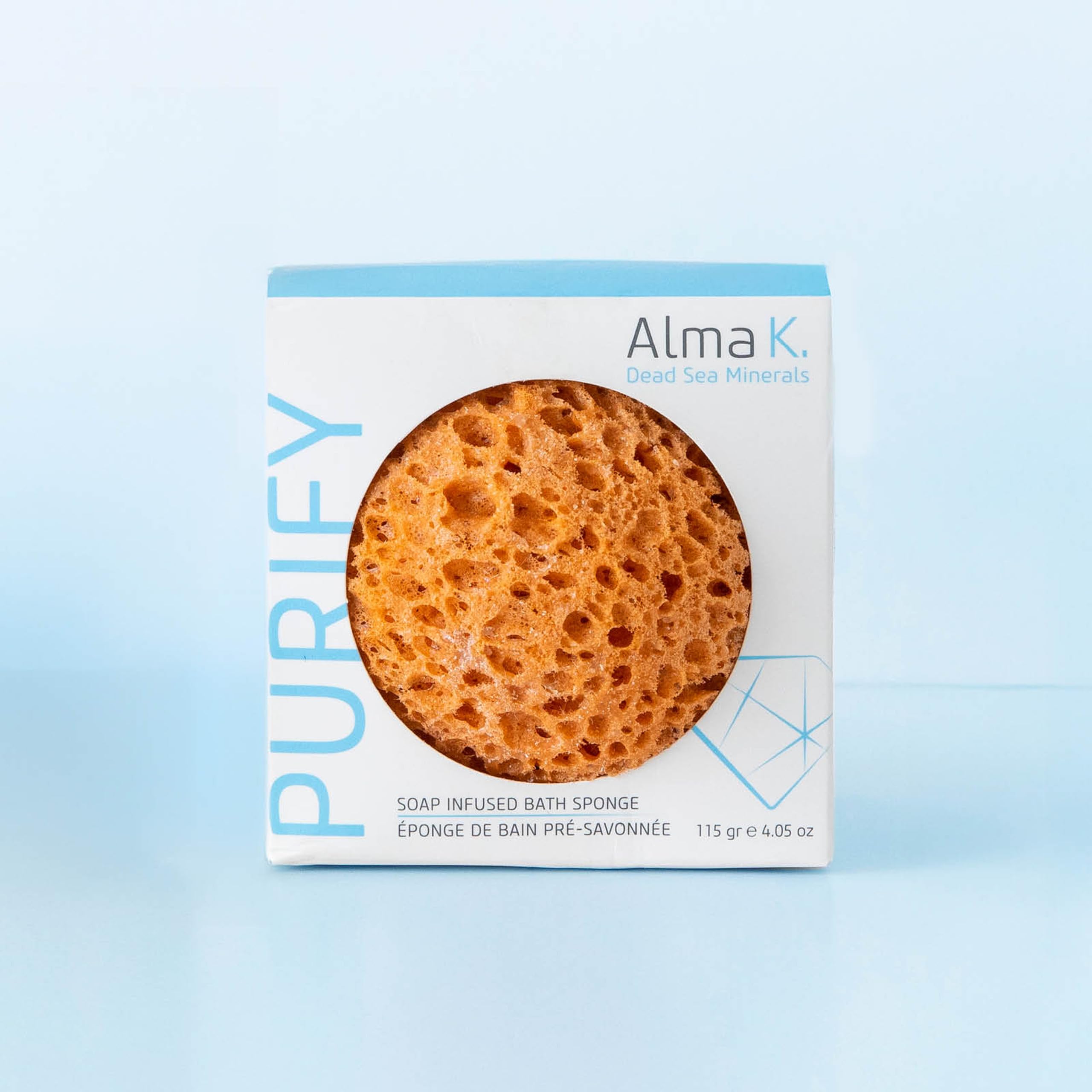 Alma K Soap Infused Bath Sponge - Bath & Shower Loofah for Women - Exfoliating Body Scrubber with Sweet Almond and Aloe Vera - White Tea and Neroli Scent - Use 20 Plus Times - 4.05 oz