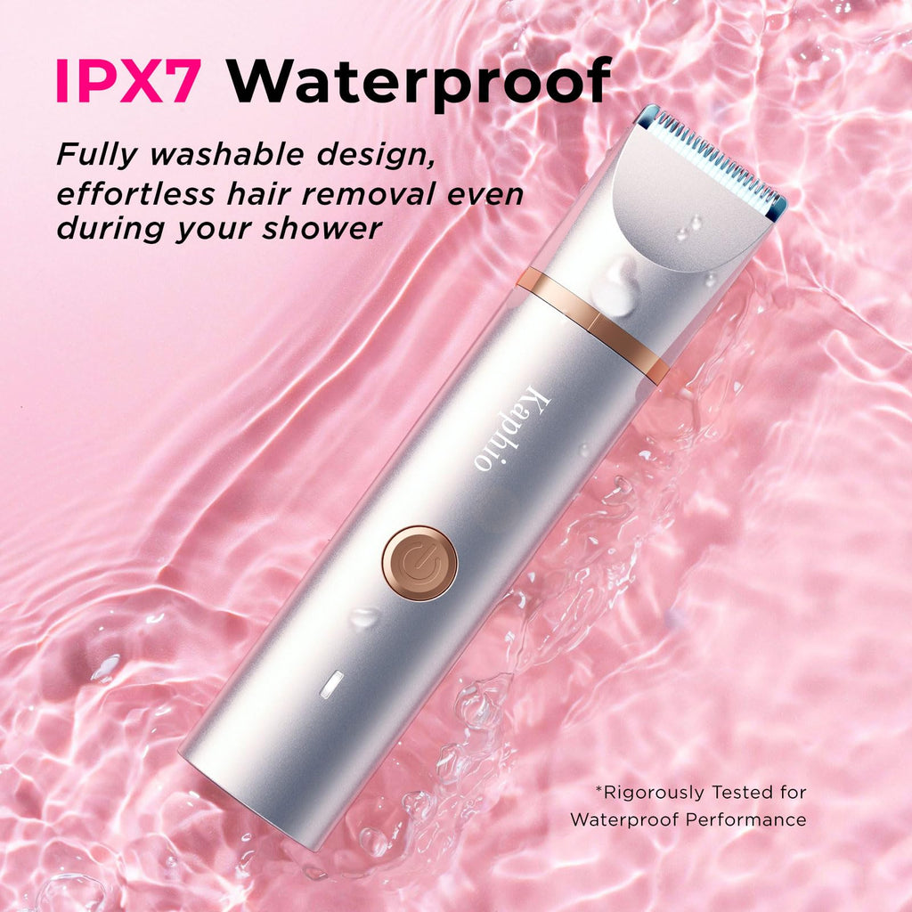 Bikini Trimmer for Women Pubic Hair: 2 in 1 Electric Razors for Women - Rechargeable Electric Shaver - IPX7 Waterproof Bikini Shaver for Travel & Shower Use in Summer (Rose Gold)