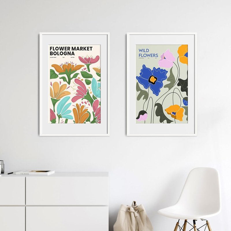 Upsimples 20x30 Poster Frame - Display 16x24 Pictures with Mat or 20x30 Without Mat, White