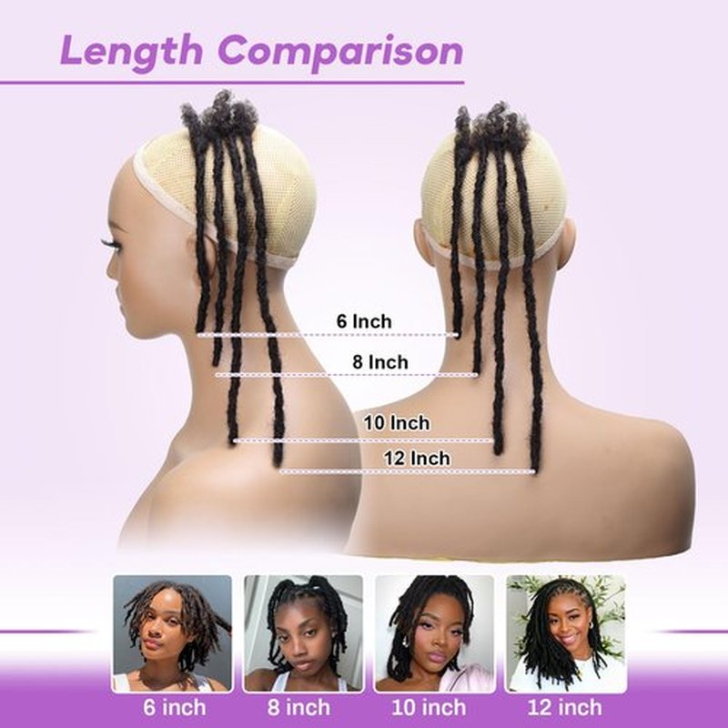 Beauday 10 inch 40 Stands Interlocking Loc Extensions Human Hair, 0.6cm Width 100% Human Hair Dreadlock Extensions, Soft Human Hair Dreads Extensions, Natural Black (10 inch 40 Strands, 1B 0.6cm)