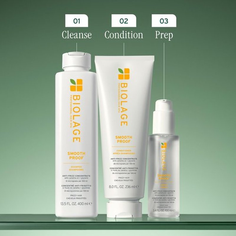 Biolage Smooth Proof Serum - Hydrates & Heals Brittle Strands, Frizz Control Hair Serum, For Frizzy Hair, Strengthens and Adds Shine, With micro-dosed Camellia Oil & Glycerin