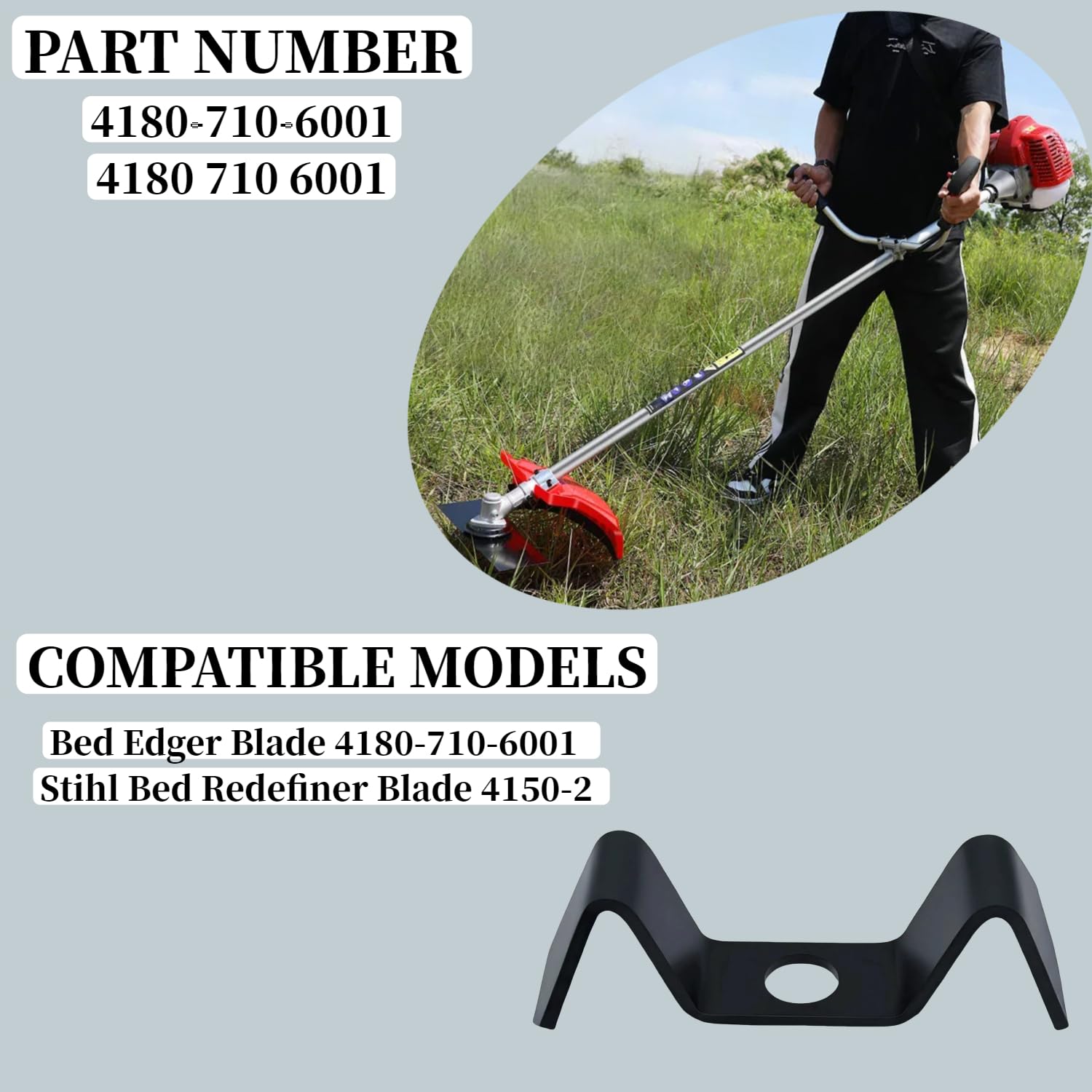LYCNAGOGUE 4180-710-6001 Bed Trimming Blade, Compatible with Stihl 4150-2 Trimmer Bed Trimming Blade, Replaces 4180-710-6001 41807106001