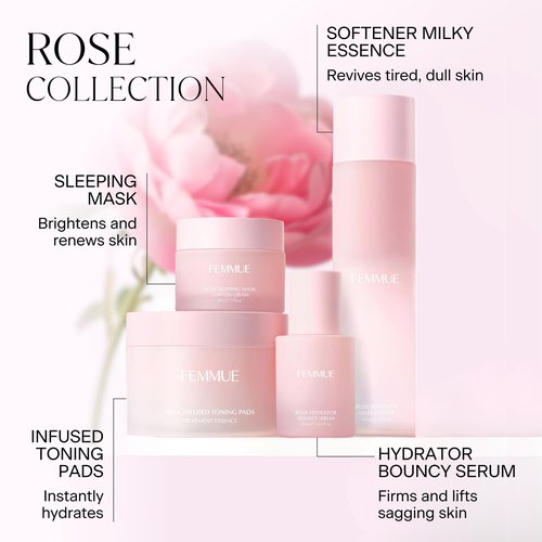 FEMMUE Rose Sleeping Mask Face Moisturizer (1.76 oz) | Hydrating Gel Mask to Soothe Dry, Red Skin | With Rose Water | Korean Skin Care