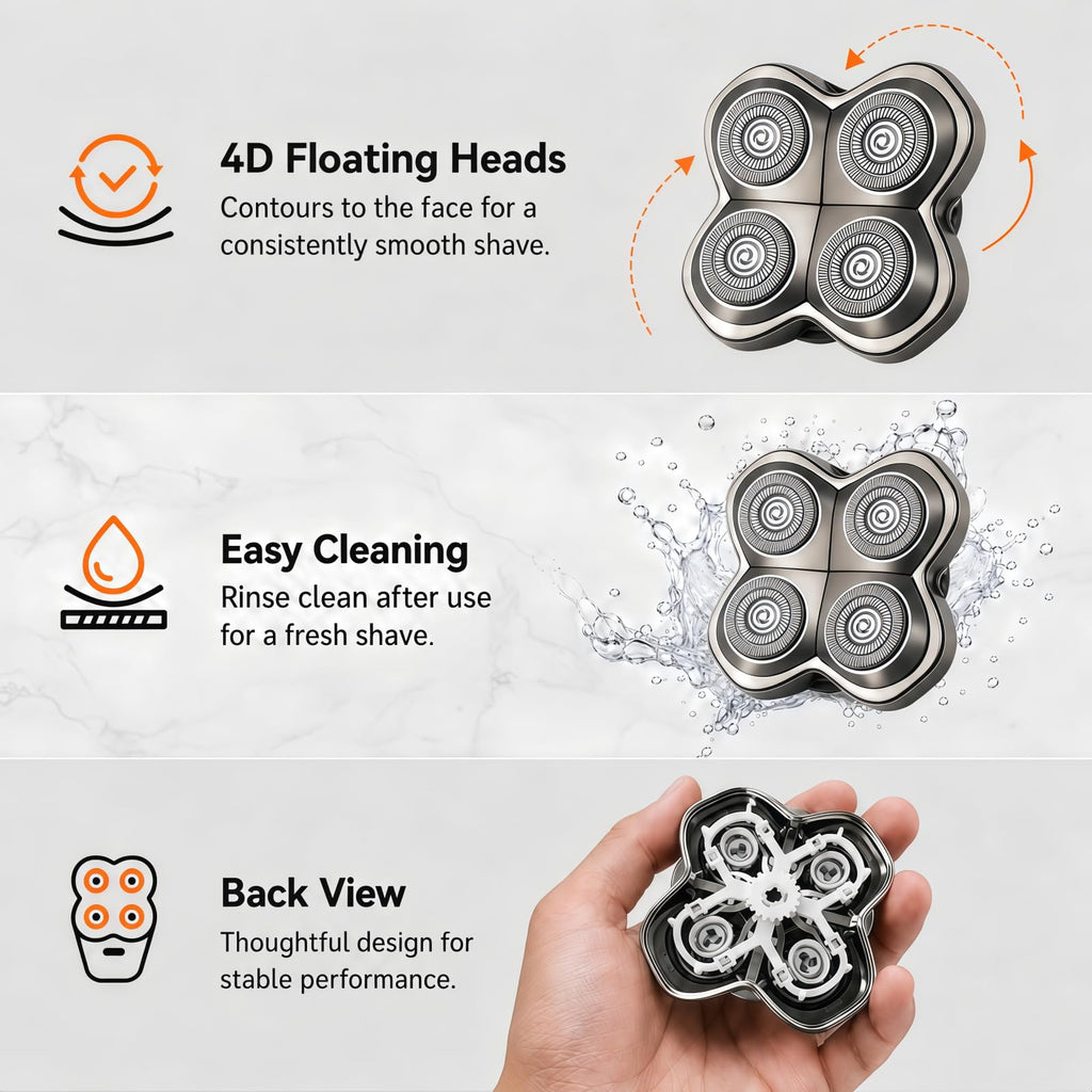 2 Pack Pro 4 Shaver Replacement Heads Compatible with Skull Pitbull Series