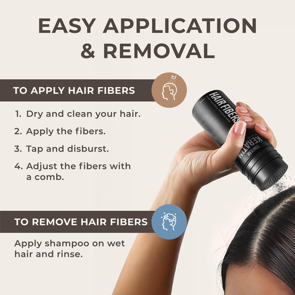 CONFIERR Keratin Hair Fibers for Men & Women - Fill In Fine or Thinning Hair, Instantly Thicker, Fuller Looking Hair (Gray 15g)