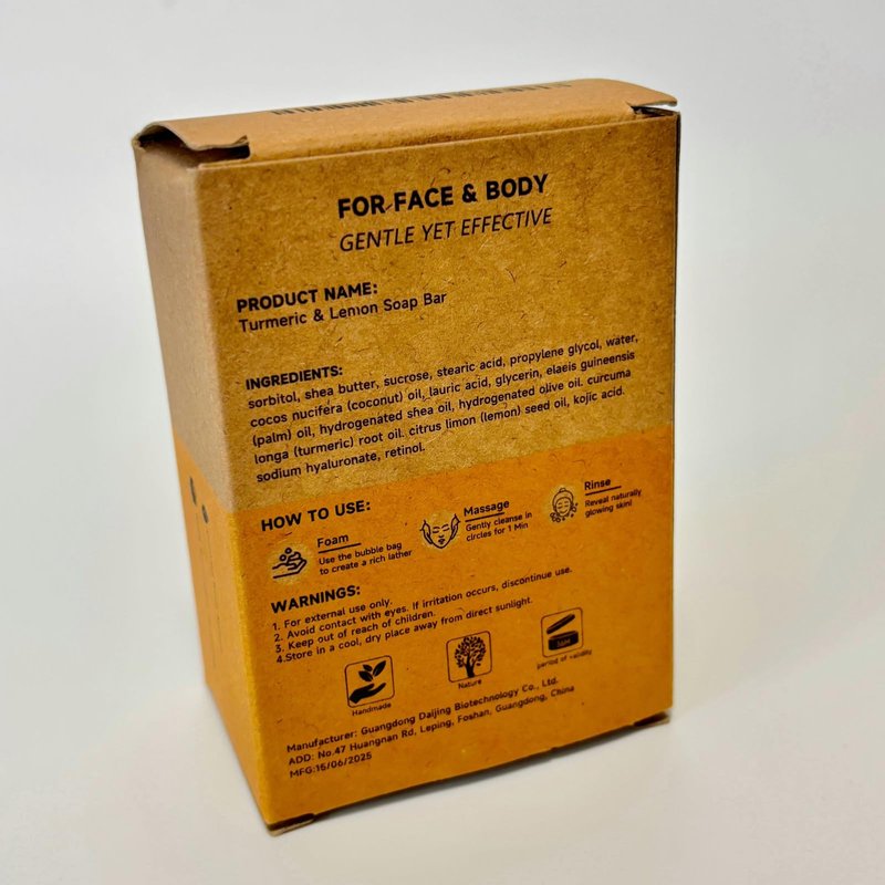 Uselective 2 Pack Lemon & Turmeric Soap Bar for Dark Spots - Powered by Kojic Acid & Vitamin C and Deeply Moisturizing with Shea Butter - SLS Free