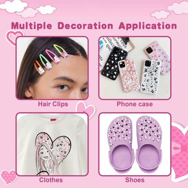 140 PCS Nail Charms, Kawaii 3D Nail Charms Cartoon Kitty Cute Charms for Nails Design, Acrylic Nail Supplies for DIY Nail Art Decorations