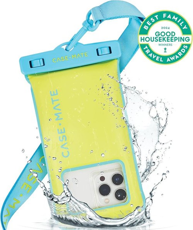 Case-Mate Waterproof Phone Pouch - IP68 Floating Case with Crossbody Lanyard - Touchscreen Friendly - Citrus Splash