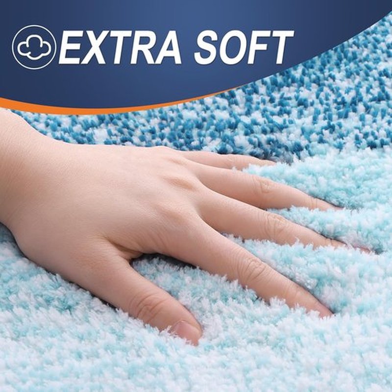 OLANLY Bathroom Runner Rug - Extra Soft Microfiber Mat | Quick Dry & Washable, 47x24, Peacock Blue