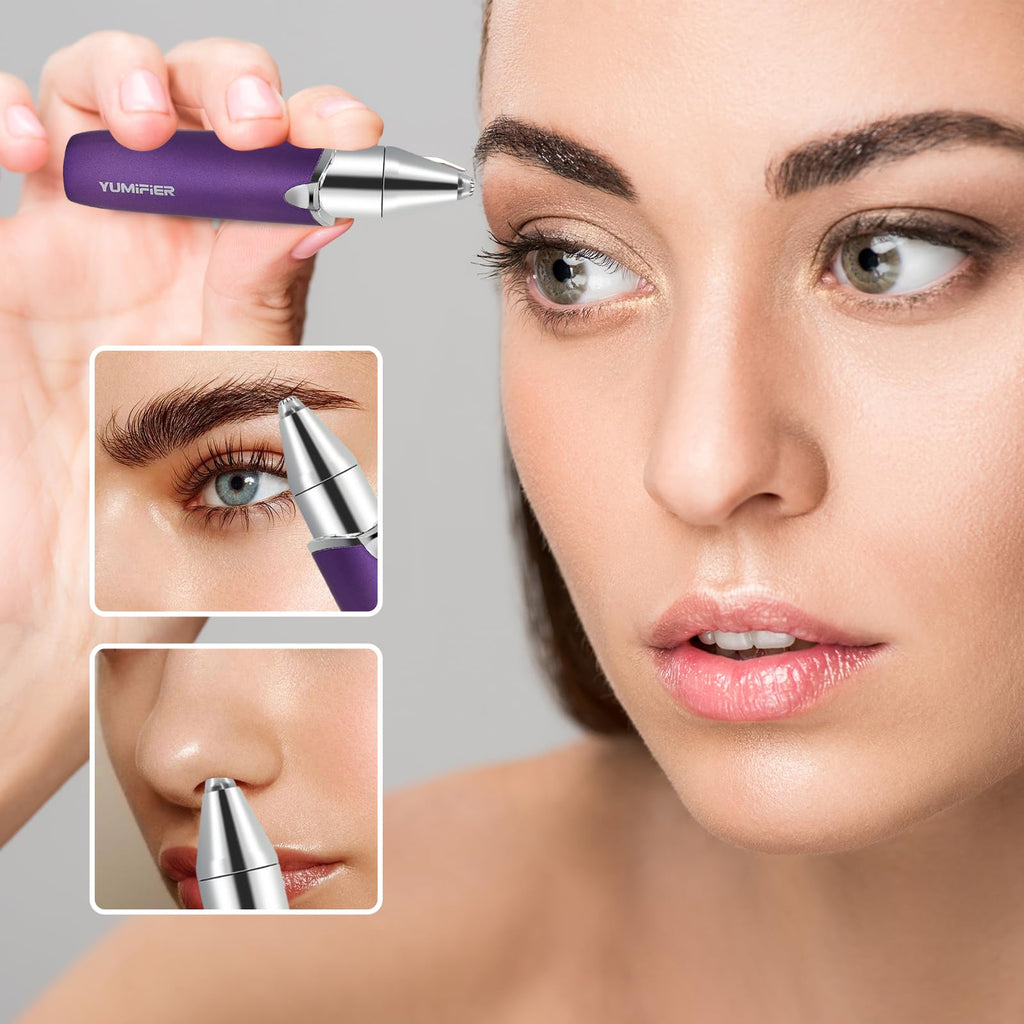 Eyebrow Facial Trimmer, Facial Hair Removal for Women, Smooth & Painless Face Razors Eyebrow Shaver for Women - 2 in 1 Facial Hair Remover & Eyebrow Trimmer with Built-in Battery for Face, Lip, Chin