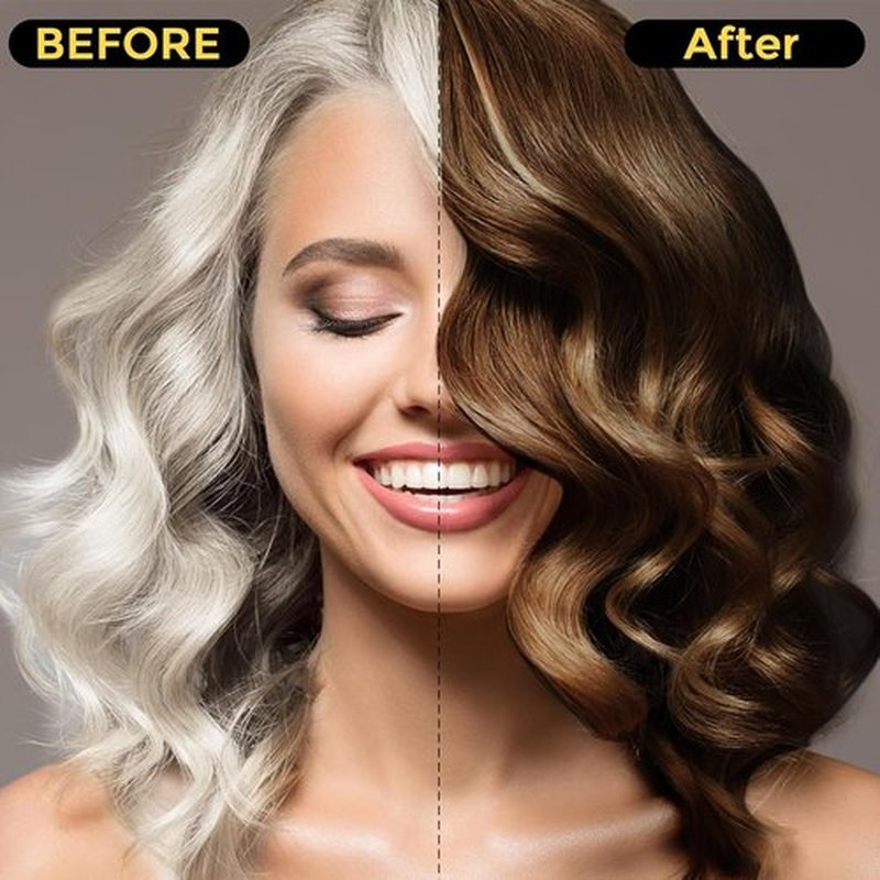 Dark Brown Hair Dye Shampoo 3 in 1 for Gray Hair, Herbal Ingredients Natural Color Shampoo Hair Dye for Women Men